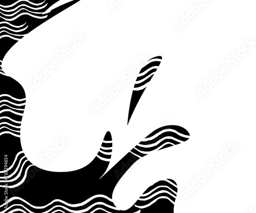 Black wavy white strip border illustration 