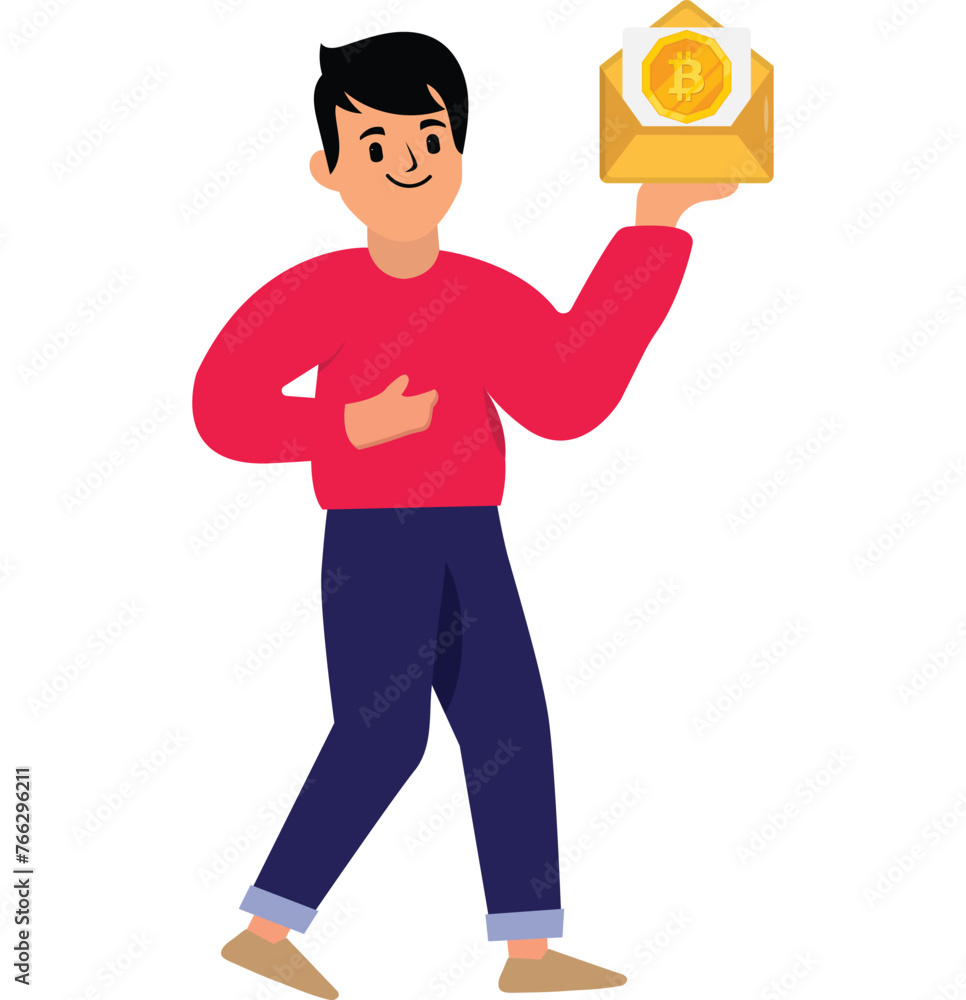 Bitcoin Mail illustration vector icon Bitcoin Mail illustration vector icon