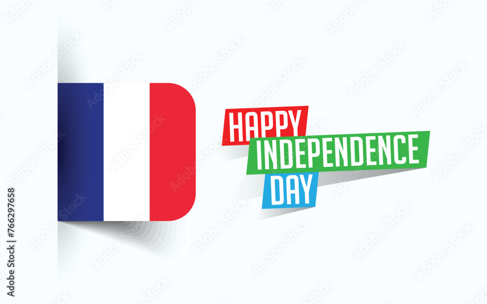 Happy Independence Day of France Vector illustration, national day poster, greeting template design, EPS Source File Happy Independence Day of France Vector illustration, national day poster, greeting template design, EPS Source File
