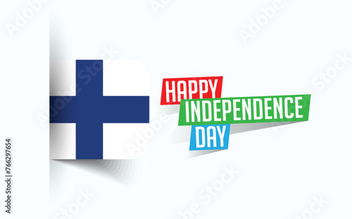 Happy Independence Day of Finland Vector illustration, national day poster, greeting template design, EPS Source File