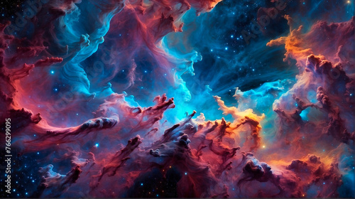 Cosmic Genesis Captivating Universe Creation with Magnificent Colors and Divine Beauty