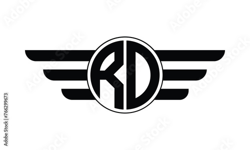 RO initial letter circle wings icon gaming logo design vector template. batman logo, sports logo, monogram, polygon, war game, symbol, playing logo, abstract, fighting, typography, minimal, wings logo
