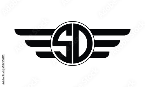 SO initial letter circle wings icon gaming logo design vector template. batman logo, sports logo, monogram, polygon, war game, symbol, playing logo, abstract, fighting, typography, minimal, wings logo