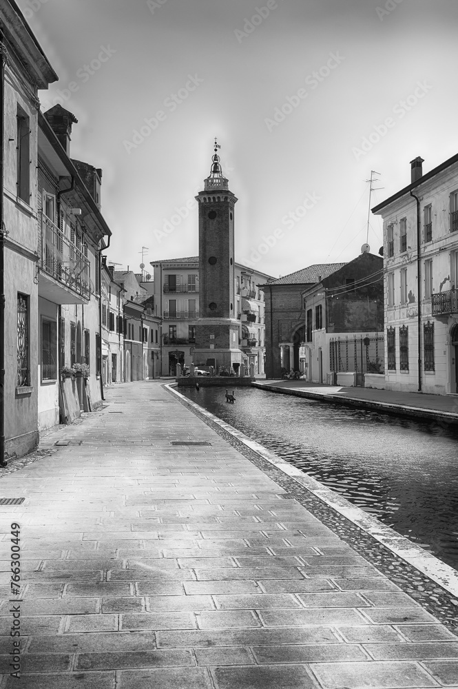 Walking among the picturesque canals of Comacchio, Italy