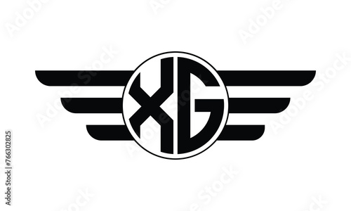 XG initial letter circle wings icon gaming logo design vector template. batman logo, sports logo, monogram, polygon, war game, symbol, playing logo, abstract, fighting, typography, minimal, wings logo