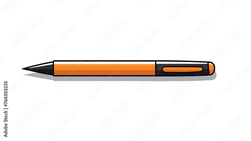 Pen sign illustration. Vector. Black line icon with s