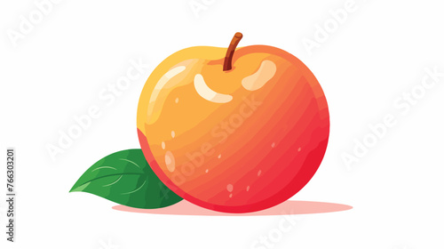 Peach iconvector illustration. Flat design style
