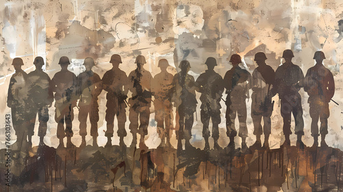 Soldiers' Silhouette Pattern photo