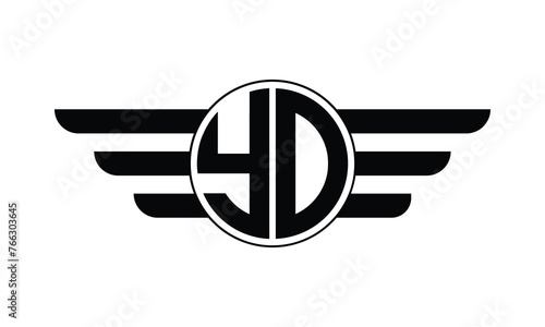 YO initial letter circle wings icon gaming logo design vector template. batman logo, sports logo, monogram, polygon, war game, symbol, playing logo, abstract, fighting, typography, minimal, wings logo