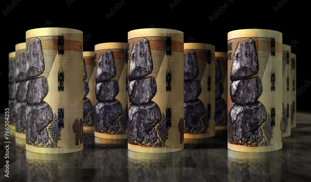 Zimbabwe dollar money banknotes roll 3d illustration Zimbabwe dollar money banknotes roll 3d illustration