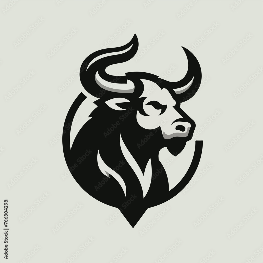 Isolated vector illustration. Fantastic mythological creature. Ancient Greek monster Minotaur. Half man half bull. Black and white linear silhouette. Isolated vector illustration. Fantastic mythological creature. Ancient Greek monster Minotaur. Half man half bull. Black and white linear silhouette.