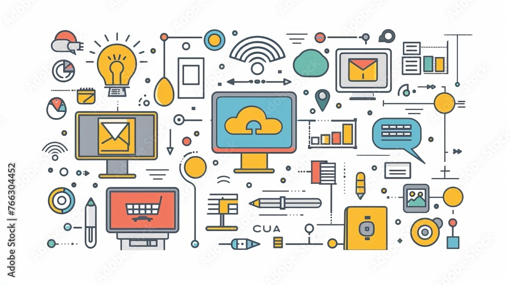 Modern illustration of an information technology concept Modern illustration of an information technology concept