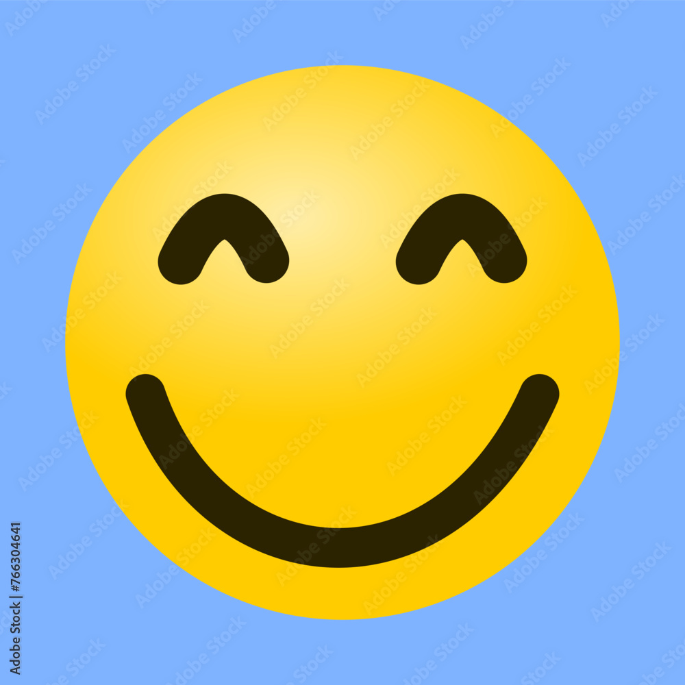 Happy Facial expression emoticon isolated on blue background, happy cartoon, happy facial expression, happy smile vector emoji, emoticon Happy Facial expression emoticon isolated on blue background, happy cartoon, happy facial expression, happy smile vector emoji, emoticon