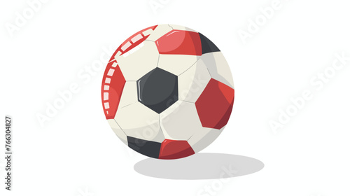 Rendering of a football Flat vector isolated on white