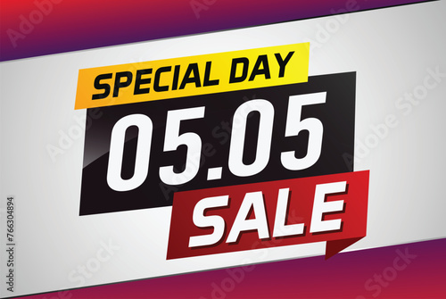 5.5 Special day sale word concept vector illustration with ribbon and 3d style for use landing page, template, ui, web, mobile app, poster, banner, flyer, background, gift card, coupon

