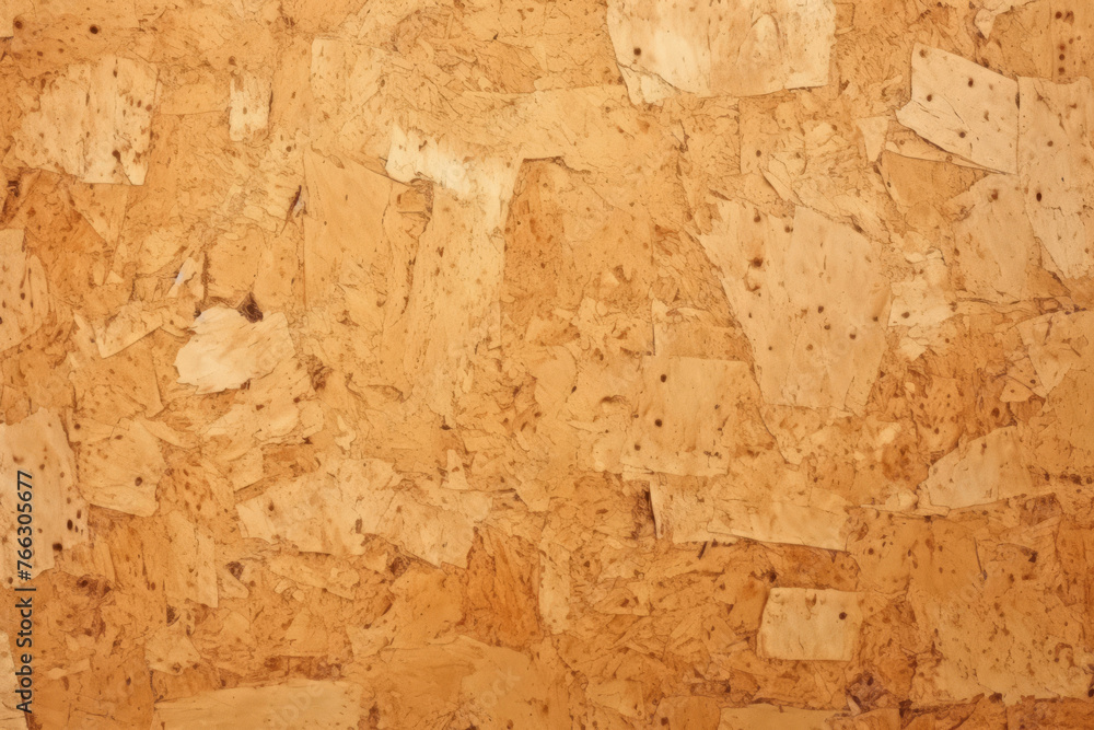 Fototapeta premium Processed collage of cork board or OSB board material texture. Background for banner, backdrop