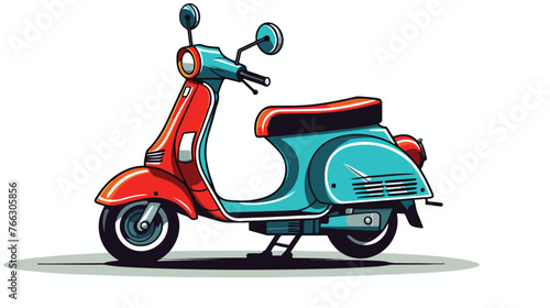 Scooter pop art design Flat vector isolated on white