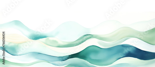Green wavy watercolor background 