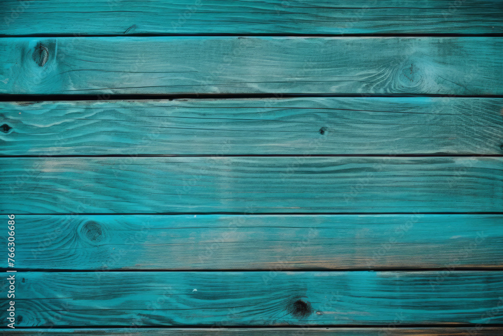 Processed collage of dark cyan blue wooden background texture. Background for banner