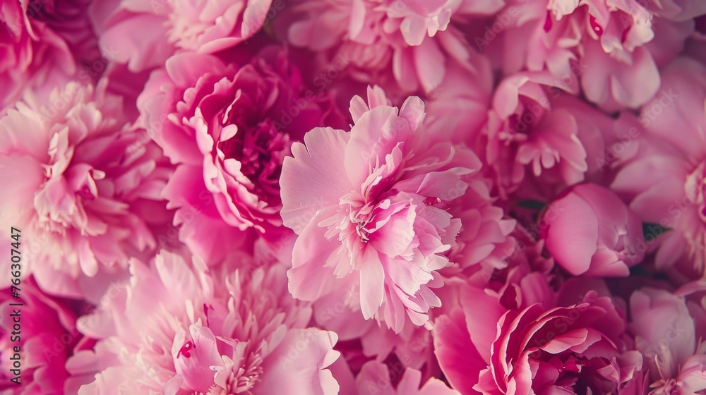 Close-Up of Pink Peonies Blooming Background