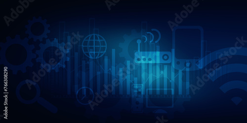 2d rendering Stock market online business concept. business Graph