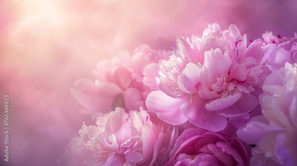 Soft Pink Peonies with Dreamy Background