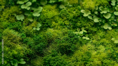 Lush Green Moss Texture Natural Background