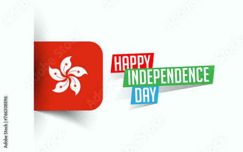 Happy Independence Day of Hong Kong Vector illustration, national day poster, greeting template design, EPS Source File photo