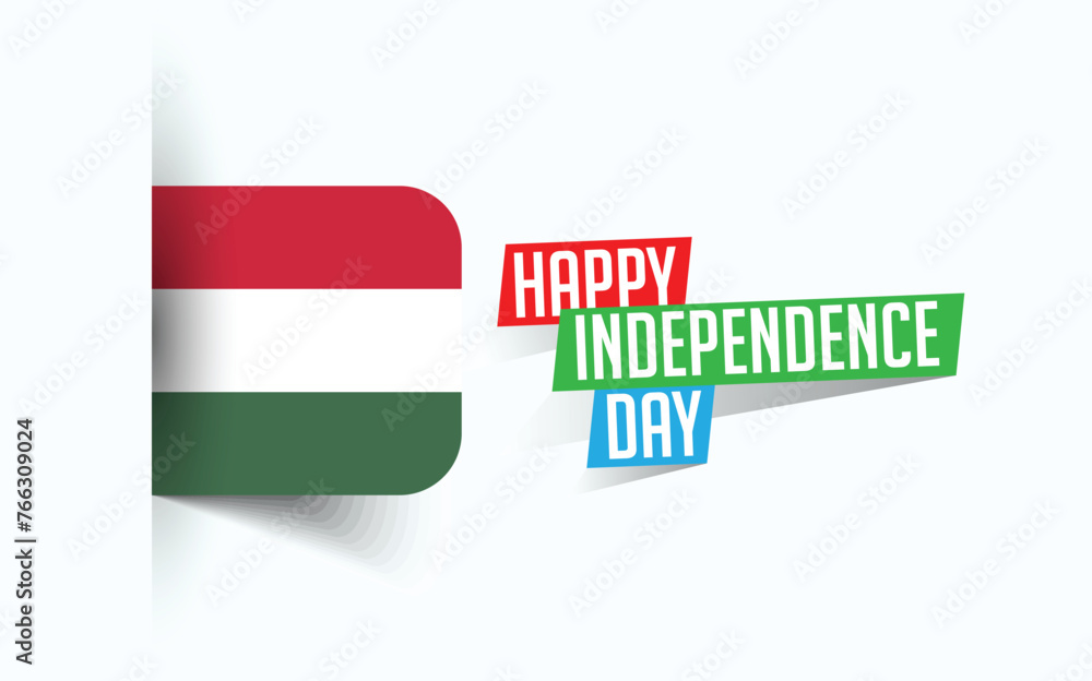 Happy Independence Day of Hungary Vector illustration, national day poster, greeting template design, EPS Source File
