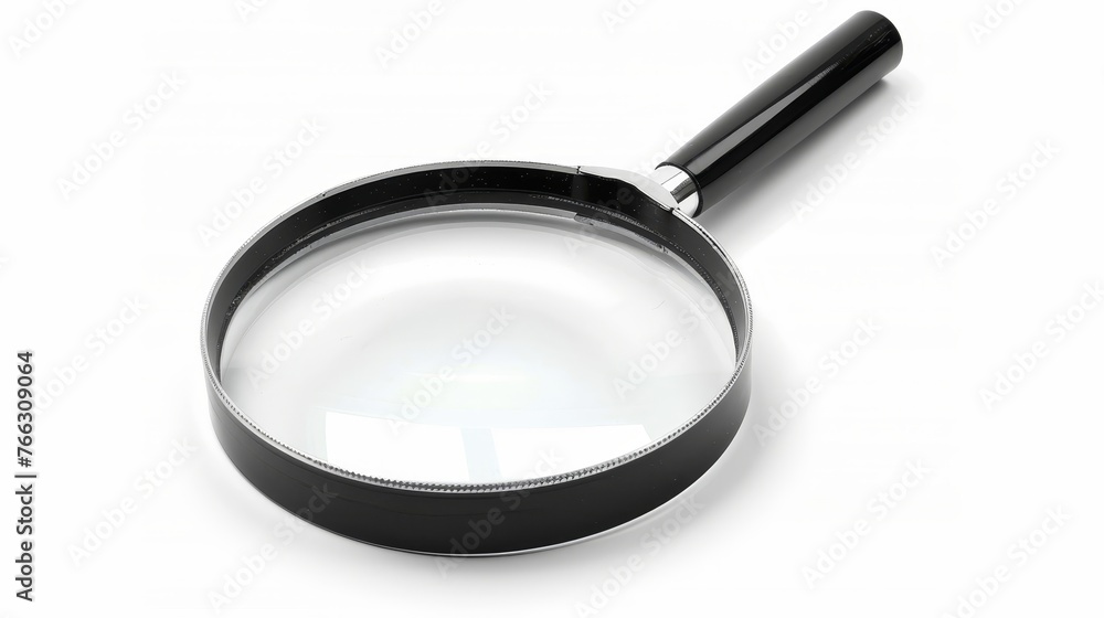 A magnifying glass isolated on a white background A magnifying glass isolated on a white background