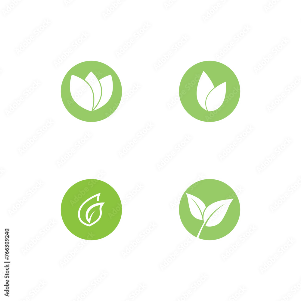Green leaf logo vector template element symbol design Green leaf logo vector template element symbol design