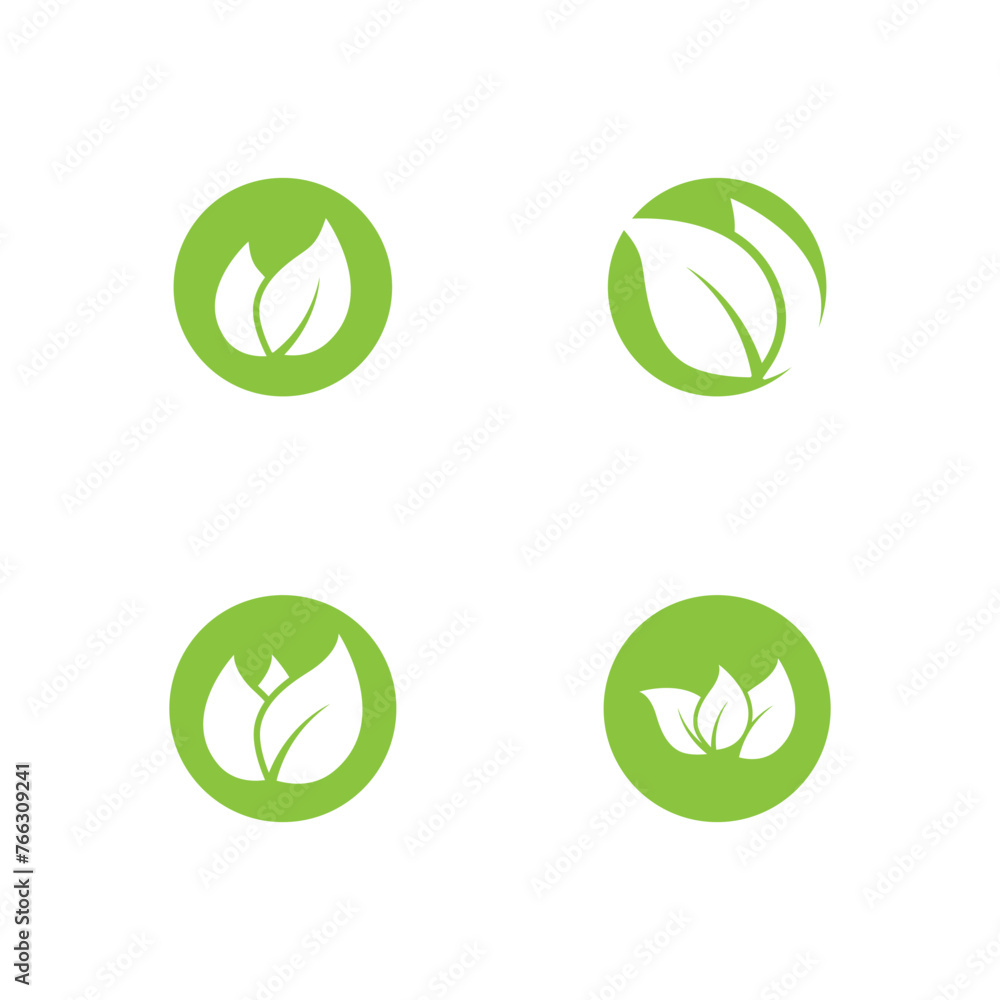 Green leaf logo vector template element symbol design Green leaf logo vector template element symbol design