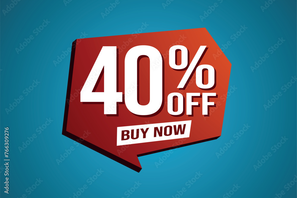 40% forty percent off buy now poster banner graphic design icon logo sign symbol social media website coupon

