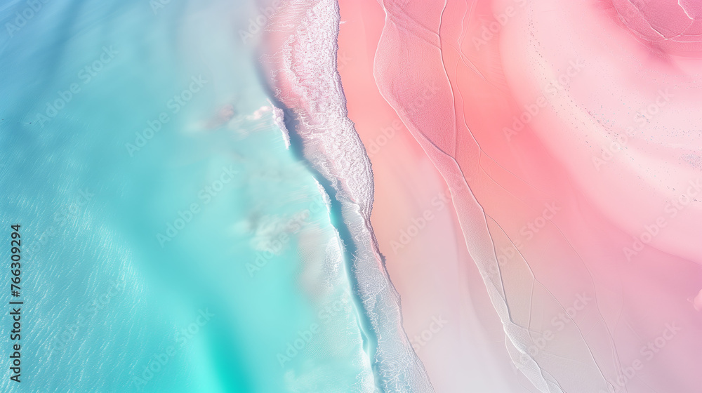 Fototapeta premium Pink sand and turquoise water