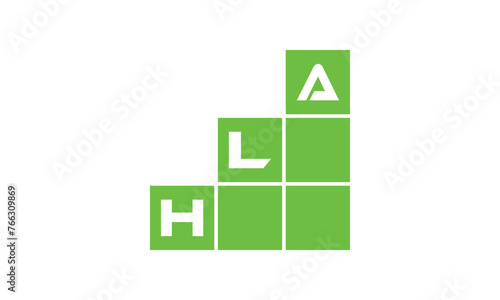 HLA initial letter financial logo design vector template. economics, growth, meter, range, profit, loan, graph, finance, benefits, economic, increase, arrow up, grade, grew up, topper, company, scale