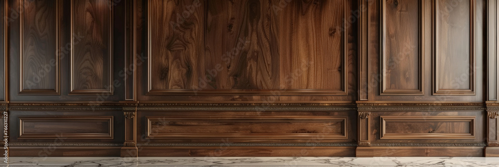 empty room with brown natural wood wall panels background with ceramic floor,Luxury wood paneling background or texture. highly crafted classic or traditional wood paneling, with a frame pattern empty room with brown natural wood wall panels background with ceramic floor,Luxury wood paneling background or texture. highly crafted classic or traditional wood paneling, with a frame pattern