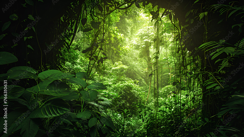 sun rises in the forest, generative ai sun rises in the forest, generative ai