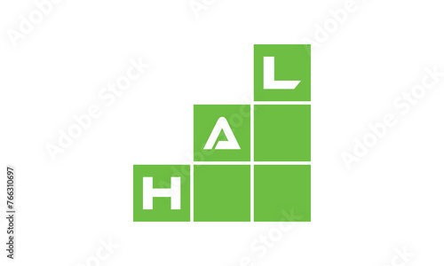 HAL initial letter financial logo design vector template. economics, growth, meter, range, profit, loan, graph, finance, benefits, economic, increase, arrow up, grade, grew up, topper, company, scale