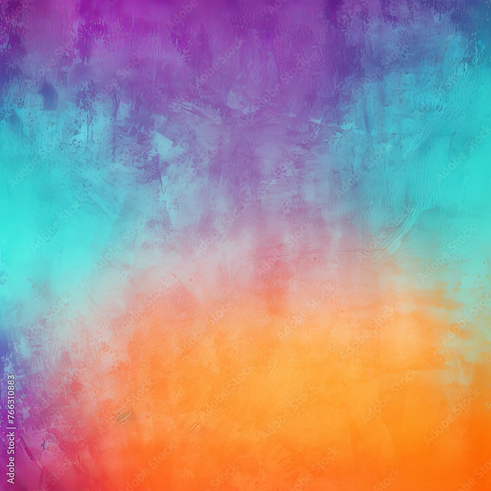 Cyan purple orange, a rough abstract retro vibe background template or spray texture color gradient