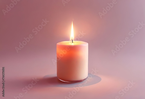 candle lit with a match, beautiful atmosphere of a warm environment in the house, background for design,