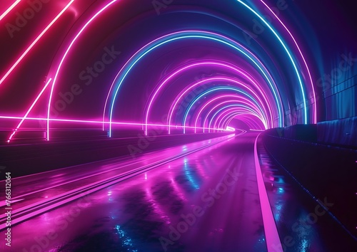 Velocity Lights  Futuristic High-Speed Travel on Neon Highways