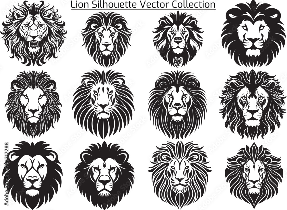 Obraz premium Lion silhouette vector