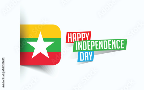 Happy Independence Day of Myanmar Vector illustration, national day poster, greeting template design, EPS Source File