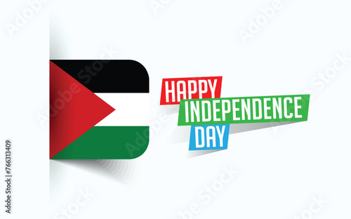 Happy Independence Day of Palestine Vector illustration  national day poster  greeting template design  EPS Source File 