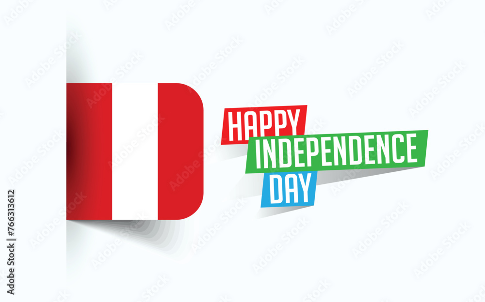 Fototapeta premium Happy Independence Day of Peru Vector illustration, national day poster, greeting template design, EPS Source File