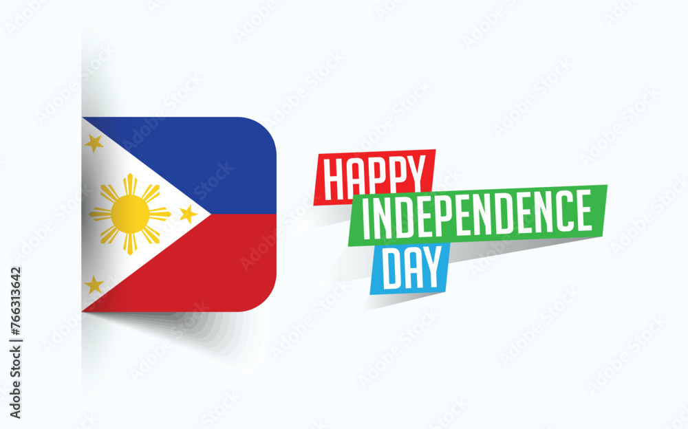 Happy Independence Day of Philippines Vector illustration, national day poster, greeting template design, EPS Source File Happy Independence Day of Philippines Vector illustration, national day poster, greeting template design, EPS Source File