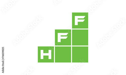 HFF initial letter financial logo design vector template. economics, growth, meter, range, profit, loan, graph, finance, benefits, economic, increase, arrow up, grade, grew up, topper, company, scale photo