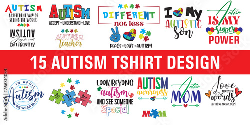 autism Svg Bundle,autism tshirt design bundle autism Svg, autism awareness svg, autism Quote Svg, Cut File For Cricut, autism typography vector, autism awareness design