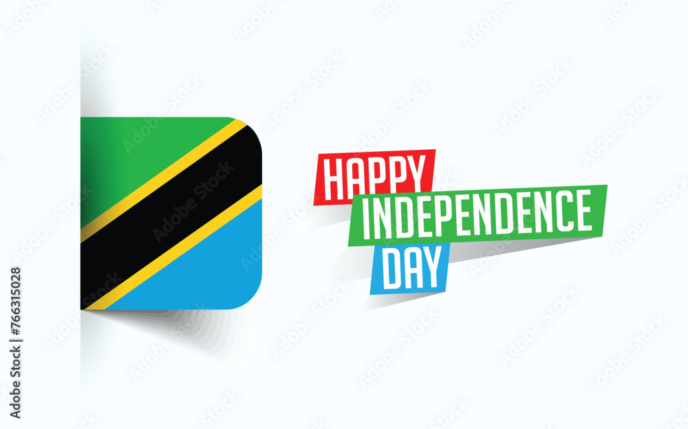 Obraz premium Happy Independence Day of Tanzania Vector illustration, national day poster, greeting template design, EPS Source File