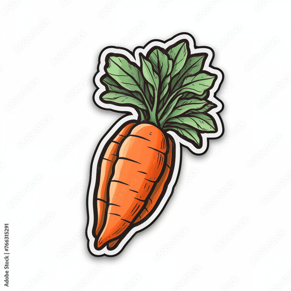 carrot, sticker on white background carrot, sticker on white background